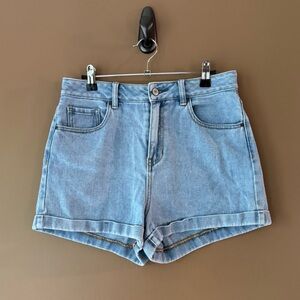 PacSun Mom Jean Denim Shorts Cuffed 100% Cotton 28